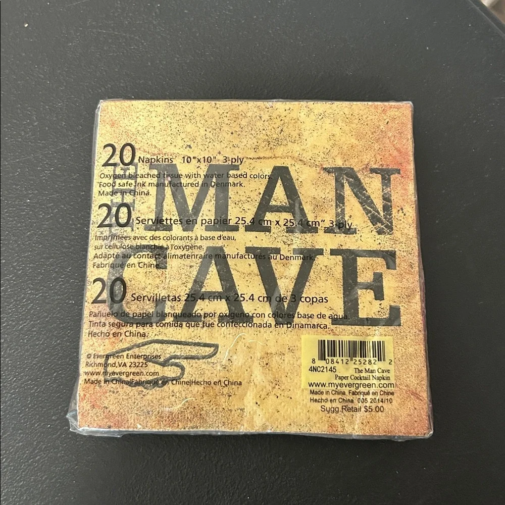Paper cocktail, napkins. Man Cave. Set of 20 unopened.